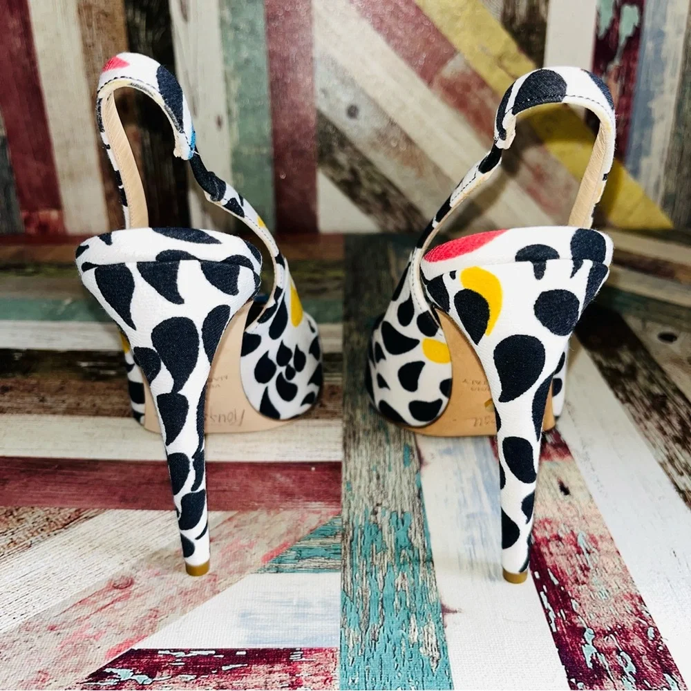Rousseau Artistic Italian Slingback Heels - Blue Eyes